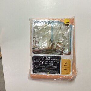 Vintage 80s Peach Sheer One Panel Curtain Super Wide 60" x 81" New